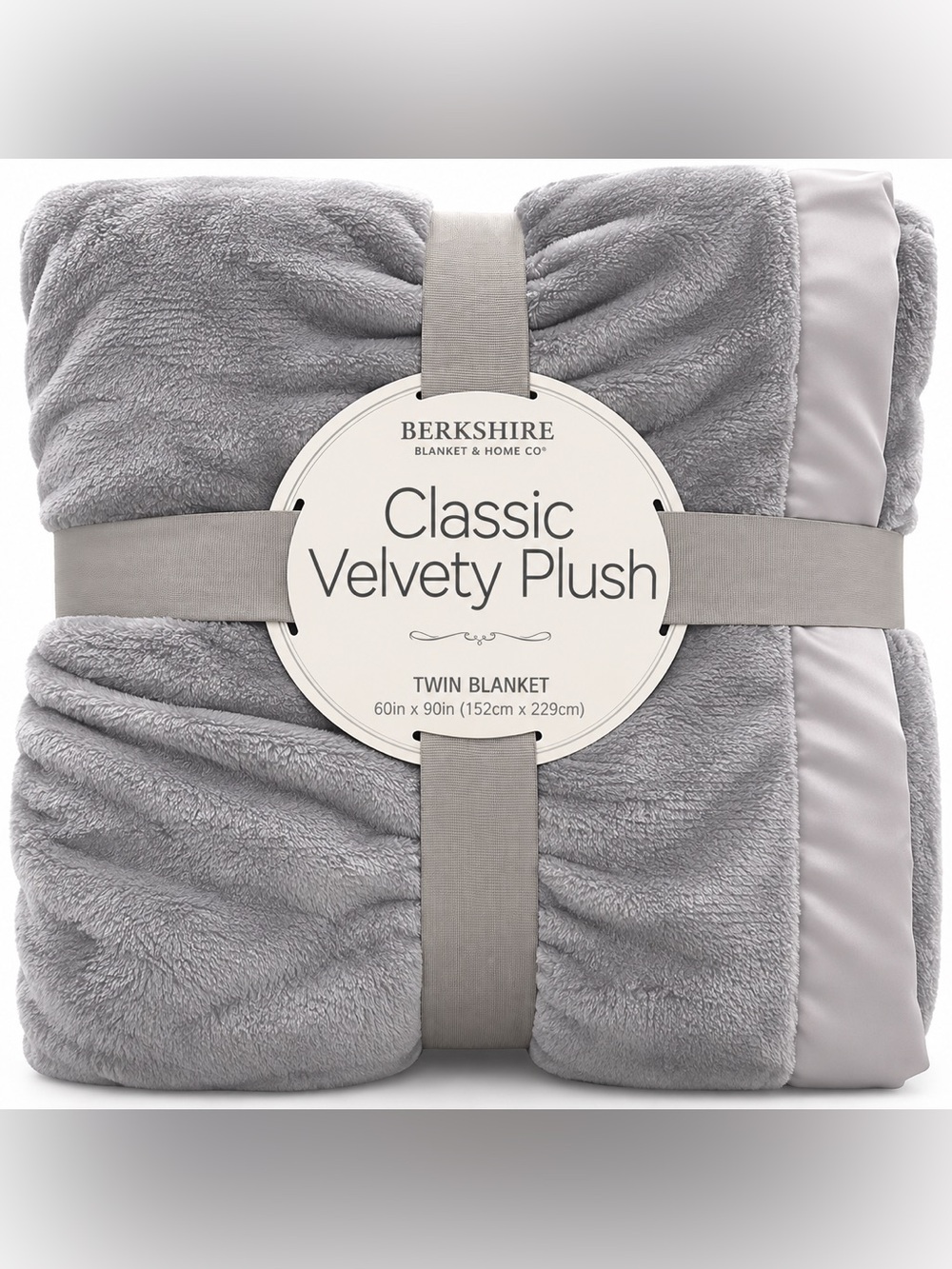 Berkshire Classic Velvety Plush Twin Blanket - Light Gray